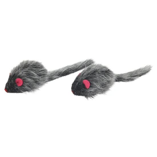 KERBL Hosszúszőrű egérjáték macskáknak 6,5x2,5 cm - 2 db