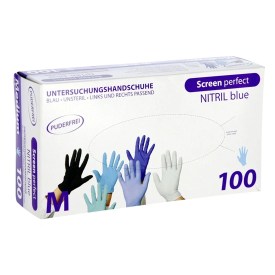 KERBL Kesztyű Eh Nitrile Púdermentes 240 Mm 5,5mil L 100 Db Kék