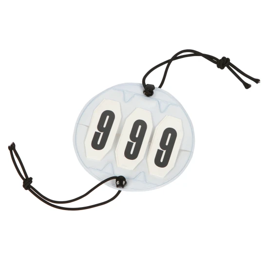 KERBL Rajtszámok versenyhez, 3 számjegy, gumipánntal rögzítéssel, párban