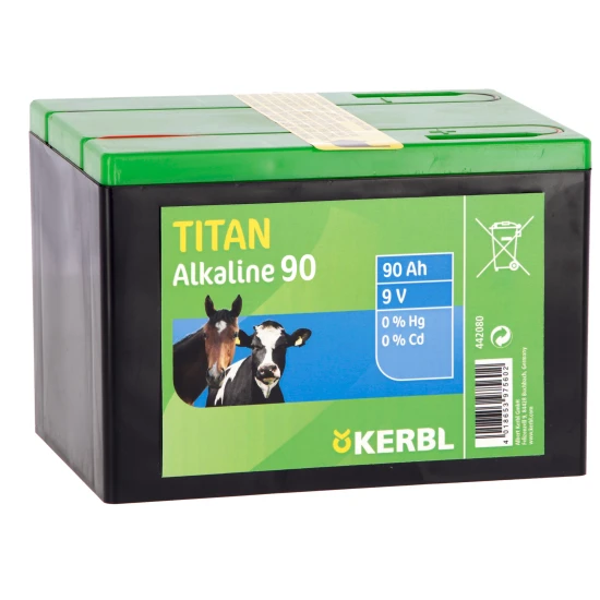 KERBL TITAN alkáli elem, 9V, 90 Ah