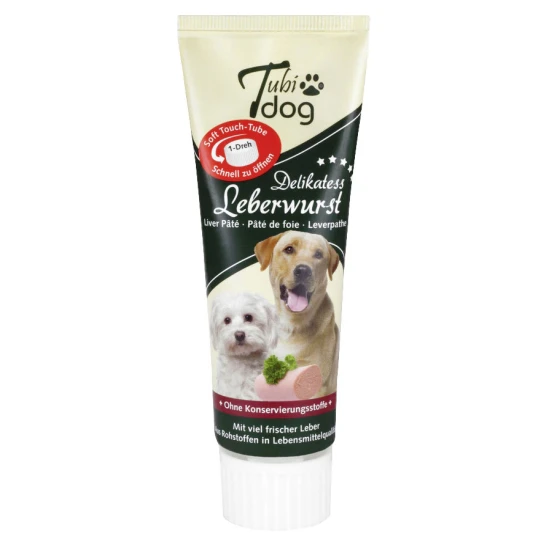 KERBL Tubidog Delikatess májas, kolbászos Paté kutyáknak 75 g