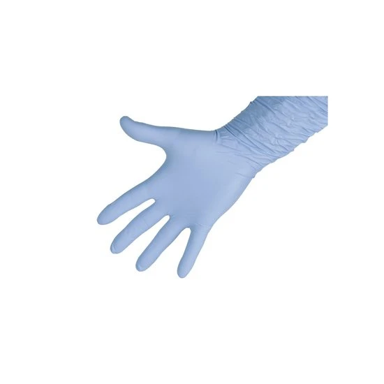 Kesztyű Eh Nitrile Premium 300mm 8 mil S 50 db kék Púdermentes