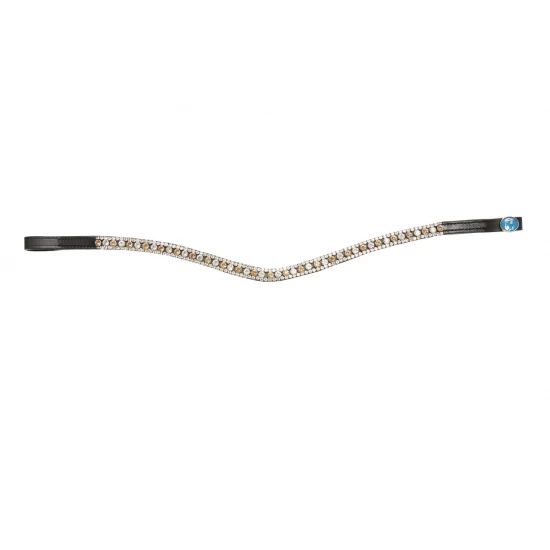 Kieffer Comfort Essentials Romana kantár, fehér/barna kövekkel, full