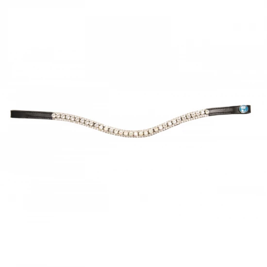 Kieffer Comfort Essentials Romana kantár, fehér kövekkel, cob