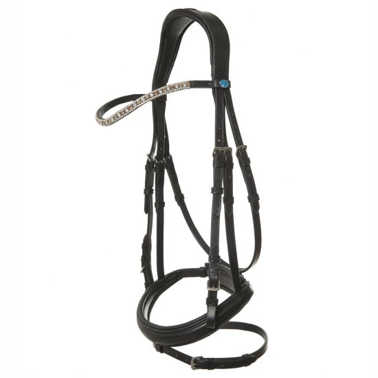 Kieffer Sally kantár, fehér/világoskék kövekkel, full
