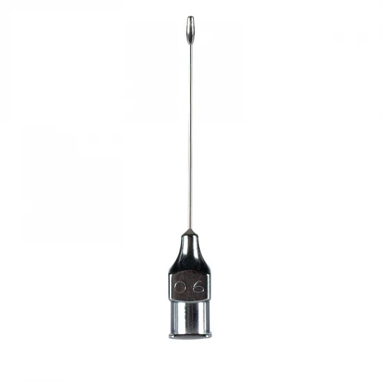 Könnycsatorna tű egyenes gombos 0,6x30 mm