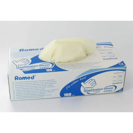 Latex orvosi kesztyű púderes M-es 100 db