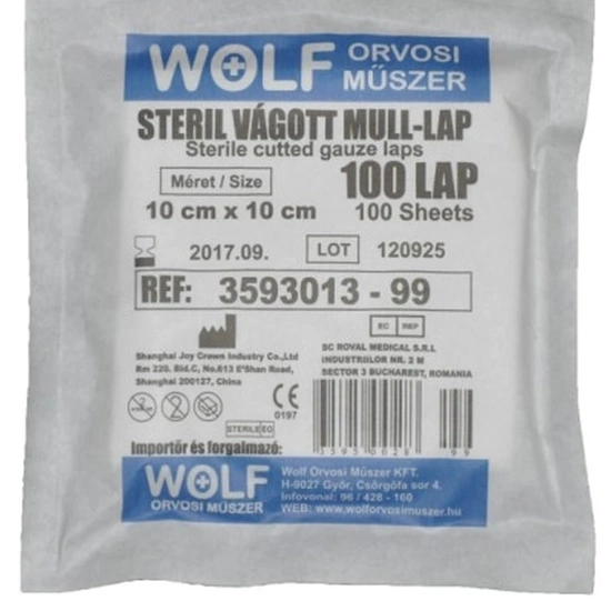 Mull-Lap 10x10cm steril vágott