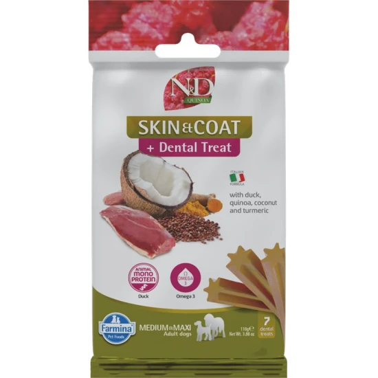 -N&D Quinoa Dog Jutalomfalat Skin&coat Duck Adult Med&Max 100g