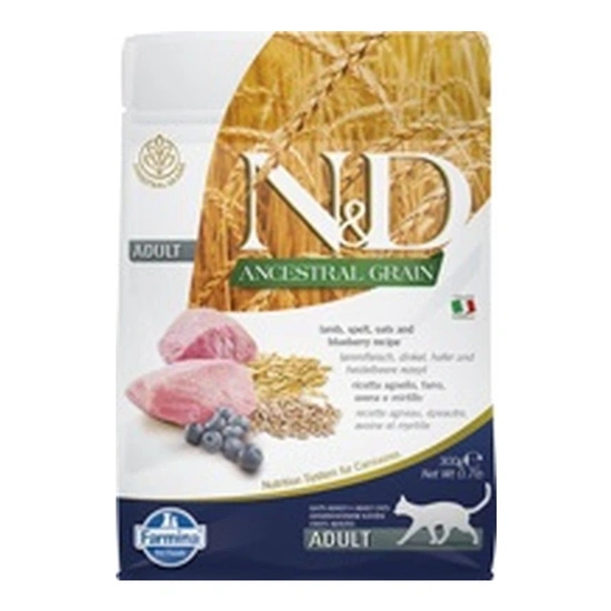 N&D Cat Ancestral Grain bárány, tönköly, zab & áfonya adult 300g