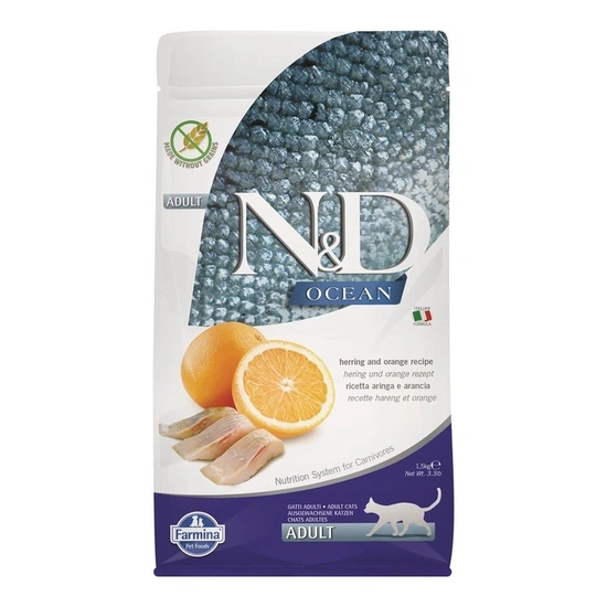N&D Cat Ocean hering & narancs adult 1,5kg