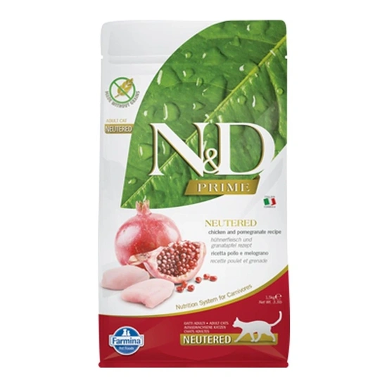 N&D Cat Prime csirke & gránátalma adult ivartalanított 1,5kg