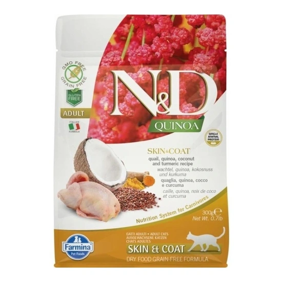 N&D Cat Quinoa Skin & coat fürj 300g