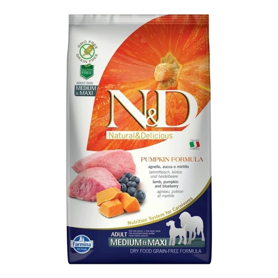 N&D Dog Grain Free bárány & áfonya sütőtökkel adult medium/maxi 2,5kg
