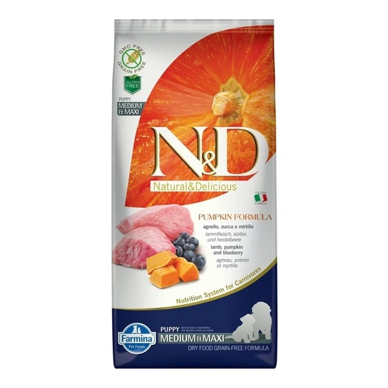 N&D Dog Grain Free bárány & áfonya sütőtökkel puppy medium/maxi 12kg