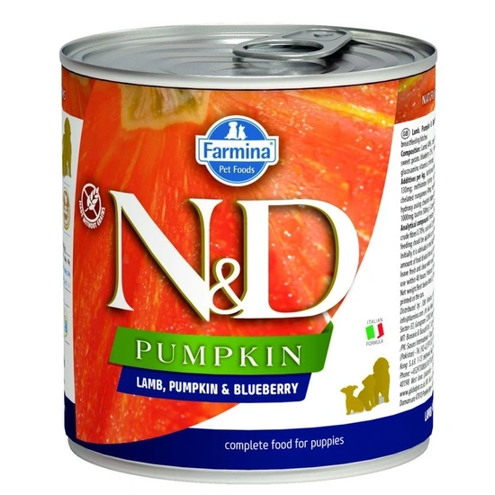 N&D Dog konzerv Bárány & Áfonya Sütőtökkel Puppy 285g