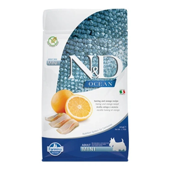N&D Dog Ocean hering & narancs adult mini 800g