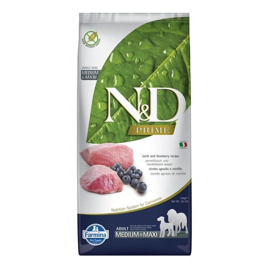N&D Dog Prime bárány & áfonya adult medium & maxi 12kg