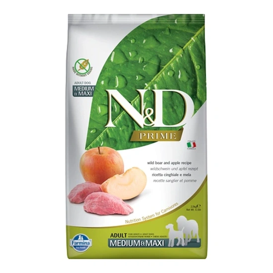 N&D Dog Prime vaddisznó & alma adult medium & maxi 2,5kg