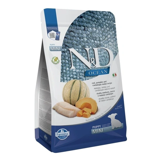 N&D Ocean Dog tőkehal,sütőtök & sárgadinnye Puppy mini 2,5kg