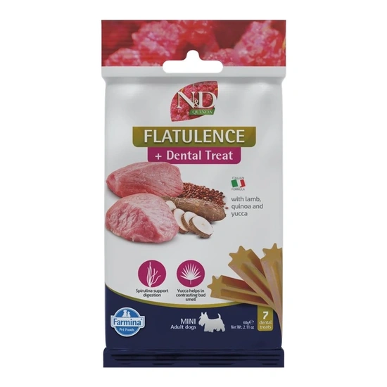 N&D Quinoa Dog Jutalomfalat Flatulence Adult Mini puffadásra 60g