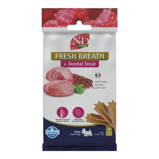N&D Quinoa Dog Jutalomfalat Fresh breath Adult Mini friss lehelet 60g
