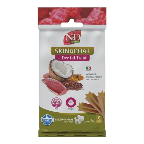 N&D Quinoa Dog Jutalomfalat Skin&coat Duck Adult Med&Max 100g