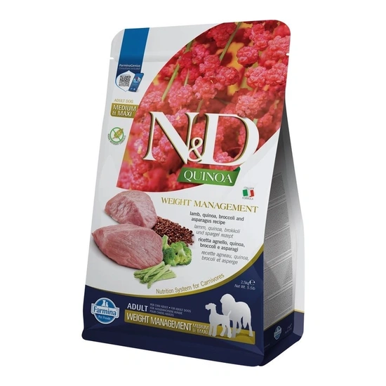 N&D Quinoa Dog Weight Management Adult Medium/Large bárány 2,5kg