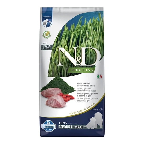 N&D Spirulina Dog bárány puppy medium/maxi 7kg