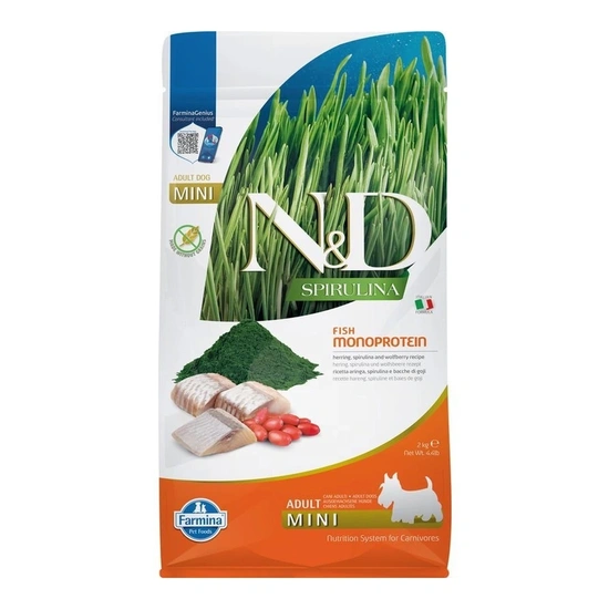 N&D Spirulina Dog hering adult mini 2kg