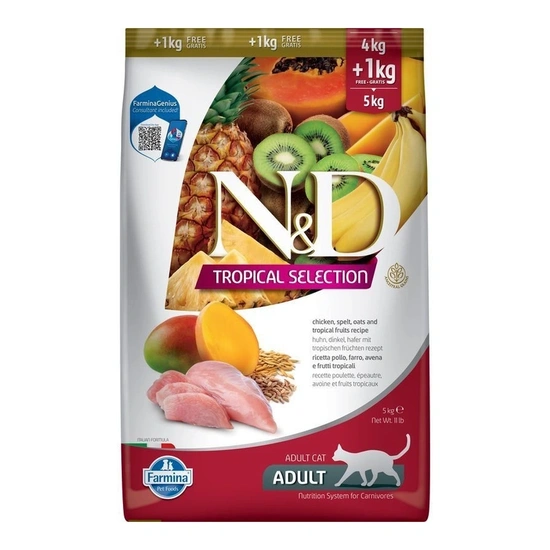 N&D Tropical Selection Cat Chicken adult 4+1kg