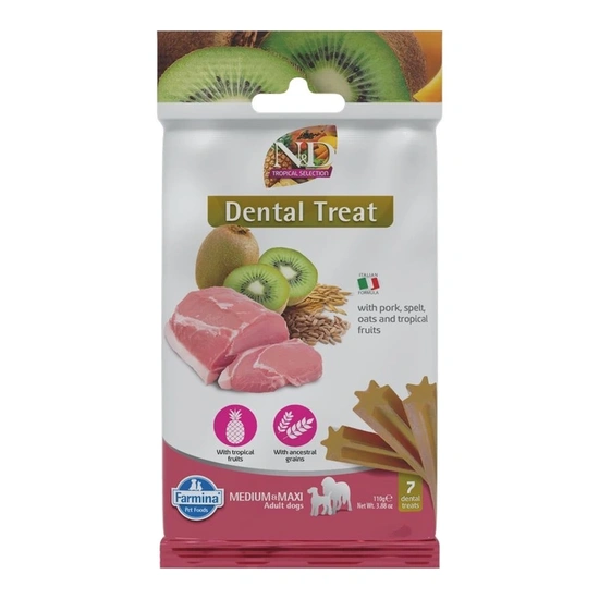 N&D Tropical Selection Dog Jutalomfalat Dental Pork Adult Med&Max 100g