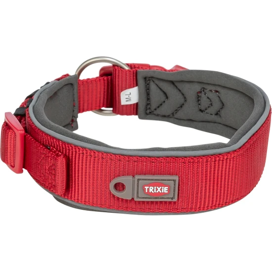 Trixie Nyakörv Premium extra széles, L-XL 53-62cm/50mm piros/szürke