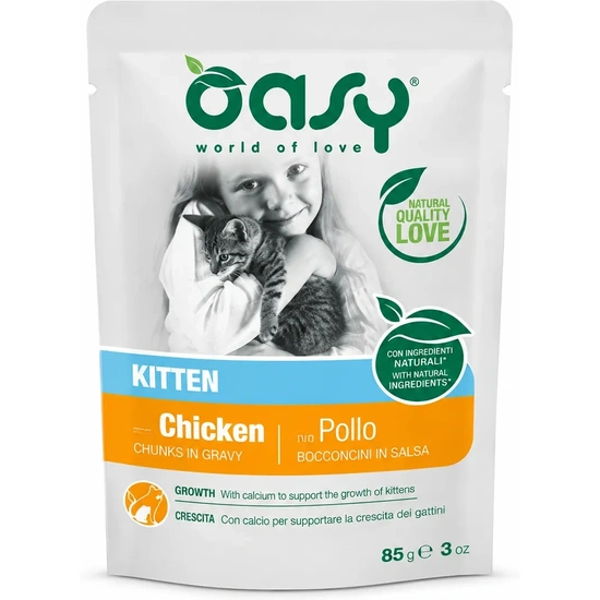 Oasy Cat Alutasakos Chunks in Gravy Kitten Chicken 85g