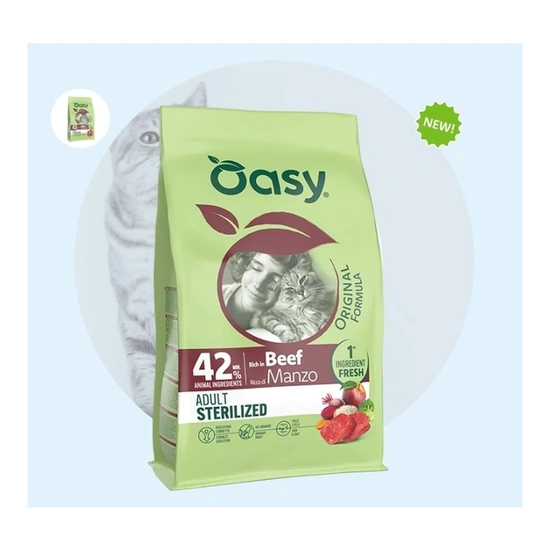 Oasy Cat Original - Adult Sterilized Beef 1,5kg