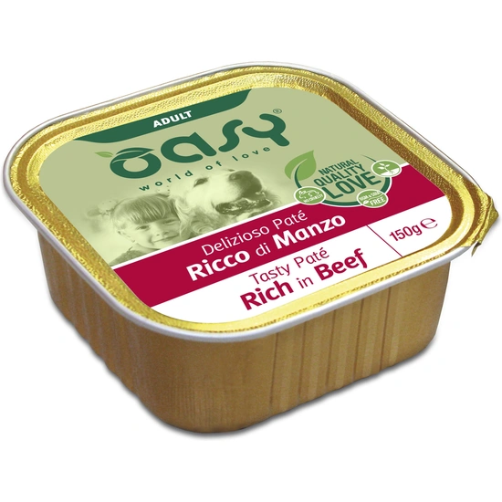 Oasy Dog Alutálka Tasty Paté Adult Beef 150g
