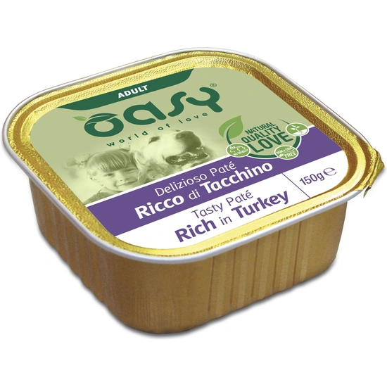 Oasy Dog Alutálka Tasty Paté Adult Turkey 150g