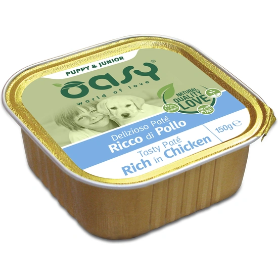 Oasy Dog Alutálka Tasty Paté Puppy & Junior Chicken 150g