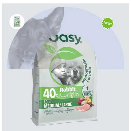 Oasy Dog Monoprotein Adult Medium/Large Rabbit 10kg