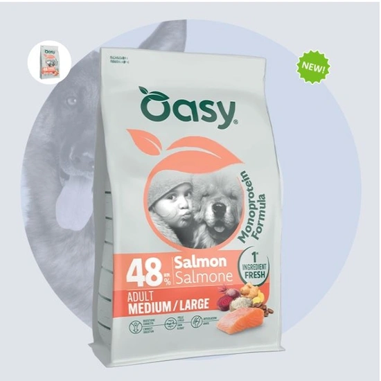 Oasy Dog Monoprotein Adult Medium/Large Salmon 10kg