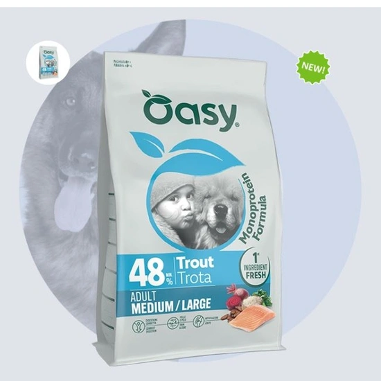 Oasy Dog Monoprotein Adult Medium/Large Trout 2kg