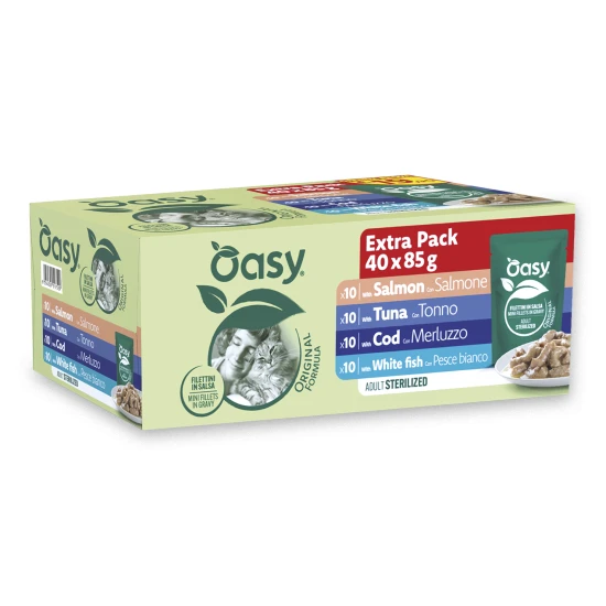 Oasy Wet Cat Original - Alutasak Multipack Adult Sterilized Fish 40x85g