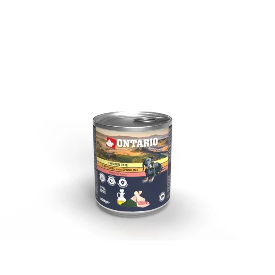 Ontario Dog Konzerv Puppy Csirkepástétom&Spirulina,Lazacolaj 800g