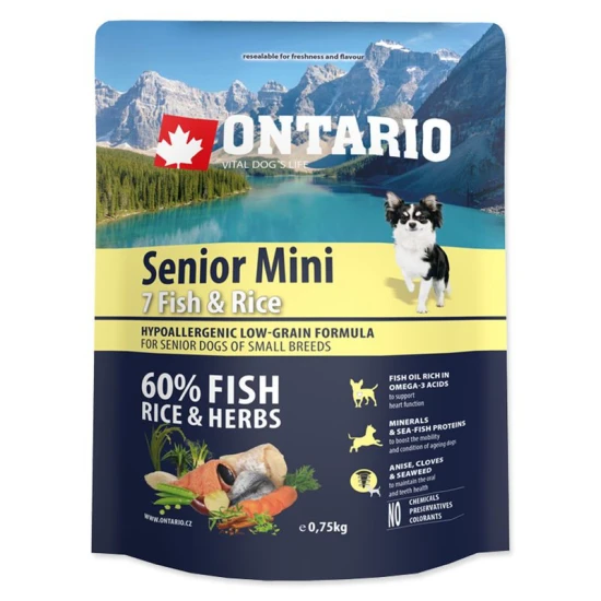 Ontario Senior Mini Hal&Rizs 750g