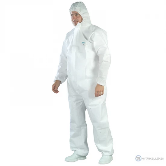 Overál EH pp fehér kezeslábas kapucnis, L