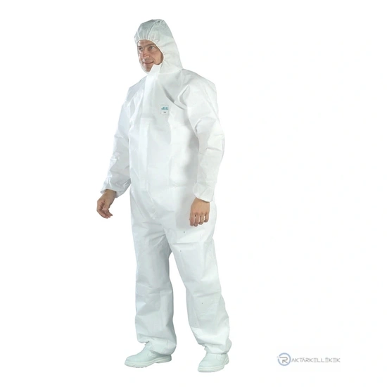Overál EH pp fehér kezeslábas kapucnis, L