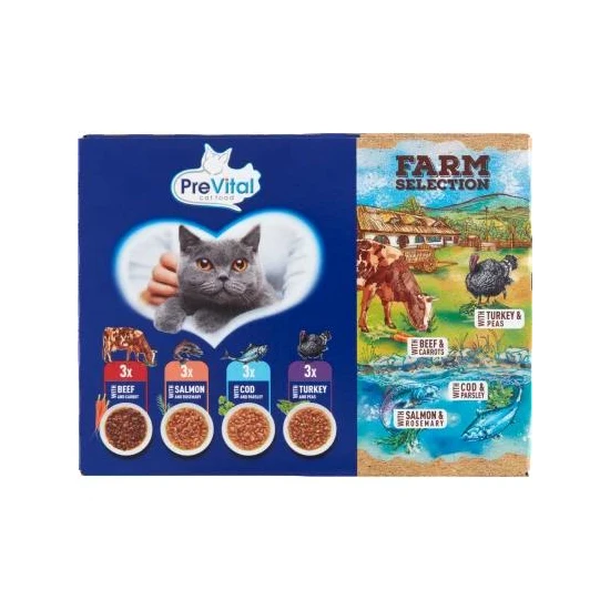 Prevital alutasak NM Farm Selection mix hús-hal 12x85g Multipack