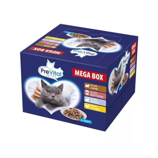Prevital alutasakos macskaeldel mega box 24x100g Multipack