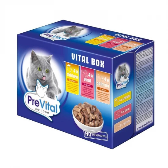 Prevital alutasak Multipack macskaeledel Vegyes Íz 12x100g