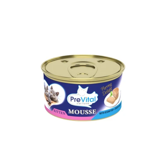 Prevital Nedves Macskaeledel konzerv Mousse junior óceáni halas 85g